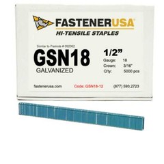 1/2″ LEG x 3/16″ CROWN 18GA GALV GSN18 STAPLES 5,000ct | GSN18-12
