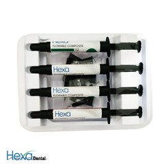 Hexa A1 Flowable Composite Light Cure, Low Viscosity (4 x 2gm Syringes, 20 Tips)