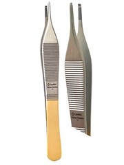 German T/C Adson Tissue Forceps 1×2 Rat Tooth,Brown ,Serrated Teeth Surgical Ins