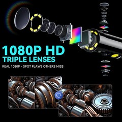 10ft 5ft Endoscope Camera 2Way 360° Industrial Inspection Articulating Borescope