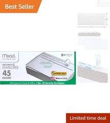 Press-It Seal-It Security Envelopes, 45 Count | 4-1/8″ x 9-1/2″ Self-Adhesive