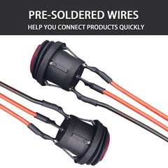 4PCS Waterproof Rocker Switch 12V Round Toggle Switch SPST 3 Pin ON Off Red L…