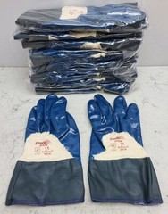 12 Pair Memphis Predalite Light Weight Blue Nitrile Dipped Work Gloves Medium