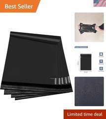 Eco-Friendly 100 Pack of 10″x13″ Black Poly Mailers – Self-Sealing Shipping Bags