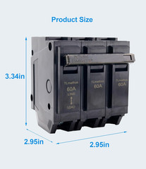 60 Amp 3 Pole Breaker Plug-In Mount Type THQL Feeder Molded Case Circuit Breake
