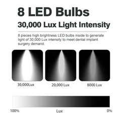 Dental Operating Light Ceiling Mounted 8 Bulbs LED Light with Sensor Touch Sceen