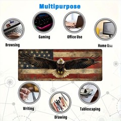 Bald Eagle Extended Mouse Pad Vintage 31.5L x 11.8W inches,