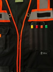 Super Duty Black Mesh High Visibility Safety Vest, Class 3, Type R