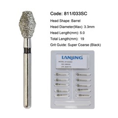 Dental Diamond Burs Round End Taper 330 Pear Barrel Long Surgical Bur High Speed