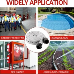 Venussar Fire Hose,1-1/2″ ID X 25 FT, Single Jacket EPDM Lined, 750 PSI Burst…