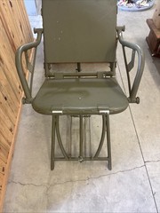 Original 1960s Vintage Medical US Army Field Dental Exam Chair Original Wood Box