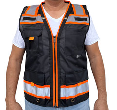 Super Duty Black Mesh High Visibility Safety Vest, Class 3, Type R