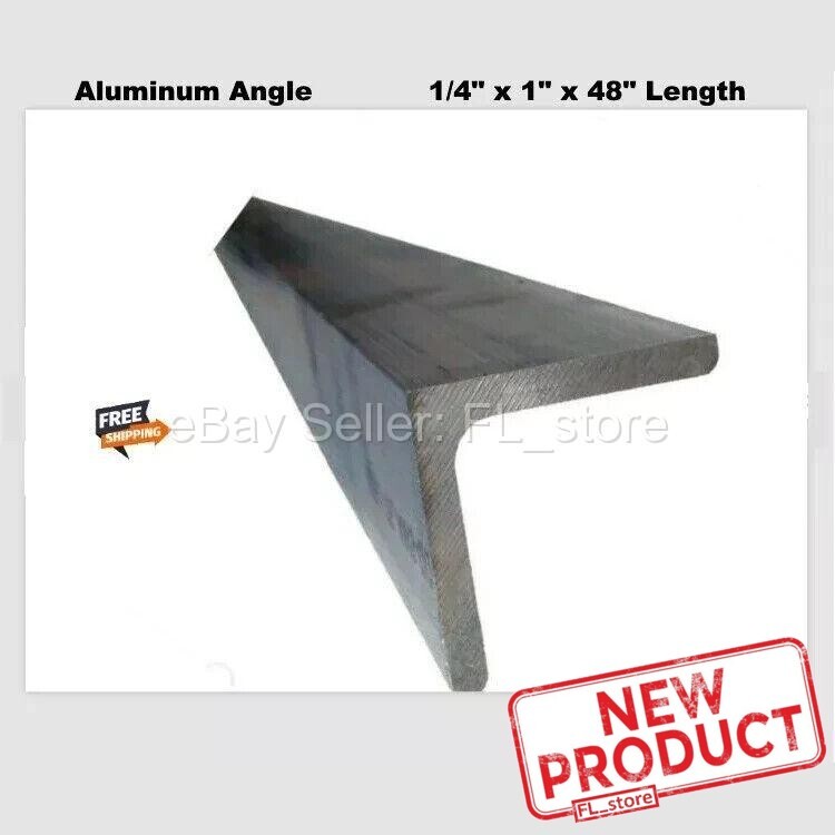 1/4″ Aluminum Angle 1″ x 4 Feet Length Unpolished Alloy 6061 90 Degrees Stock