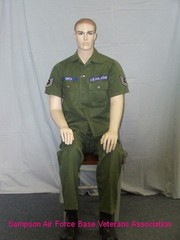 5 ft Male Seated Mannequin Skintone with Face Makeup S/M size WWII uniform SFM74