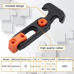 BokWin 2 Pcs Rubber Draw Latch T Handle,4.3 Inch Flexible 4.3 inch, Orange