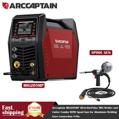 ARCCAPTAIN MIG205MP MIG Welder 9 IN 1 iControl with Spool Gun 5-Pin 10FT