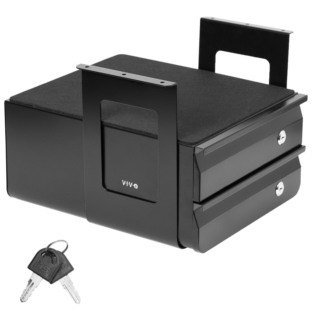 VIVO Black Under Desk Lockable Pull Out Storage Drawers, Workspace Organizer
