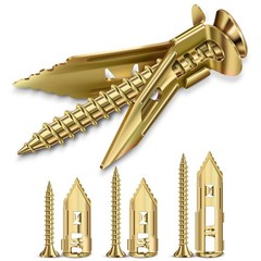 160 Pcs Self Drilling Drywall Anchors with Screws Kit, 3 Sizes Premium Zinc-Plat