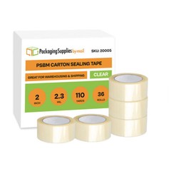 36 Rolls Clear Carton Sealing Tape 2″ x 110 Yds Box Shipping Moving Tape 2.3 Mil