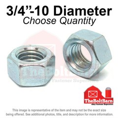 3/4″-10 Grade 2 Finished Hex Nuts Coarse Thread (Pick Quantity & Finish)