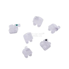 10X AZDENT Dental Orthodontic Clear Ceramic Brackets Braces Roth.022 Hooks 345