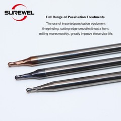 1PCS Solid Carbide Micro Ball End Mill R0.15-R0.95 CNC Engraving HRC60 Coated