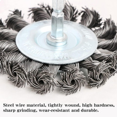 3PCS 3 Inch Knotted Wire Wheel Cup Brush and Twist End Brush Set,1/4″ Shank for