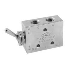 Silver Tone Air Pneumatic 2 Position 5Ways Toggle Switch Valve TAC2-41V