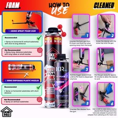 Mega Size Spray Foam Insulation Kit (12 PK Kit-30oz) Expanding Foam Sealant