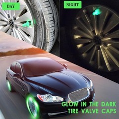 Glow in The Dark Tire Valve Stem Caps for Cars Bikes Motorcycles Color: Yellow