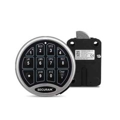 SecuRam Safelogic BackLit Electronic Lock & Keypad SET – Swingbolt -Satin Chrome