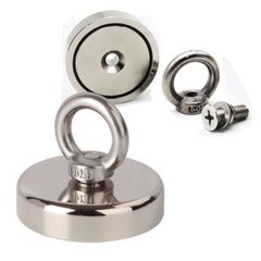 Neodymium Fishing Magnets 2 Pack, 400LBS Pulling Force Strong Round Rare Earth