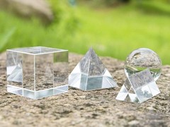 Crystal Photography Prism Set Ball Cube Triangular Pyramid 4 Pack 50mm