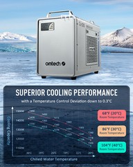 OMTech CW-5200 Water Chiller for CO2 Laser Cutter Engraver with 2 Laser Coolant