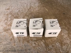 (LOT OF 3) TE CONNECTIVITY 33467 TONGUE TERMINAL 3/8 100 PK – (NEW – OPEN BOX)