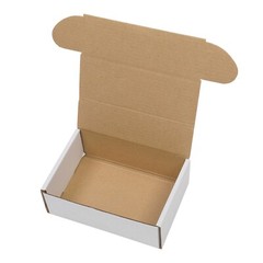 50 Pack Corrugated Packaging Boxes White Cardboard Boxes and Yellow Inside 6x4x2