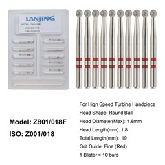 Dental Diamond Burs Zirconia Cutting Bur FG Round End Taper Football Fine Medium