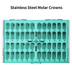 48 Sizes Dental Kids Crown Primary Molar Pediatric Crowns stainless steel Kit