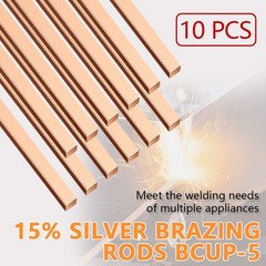 15% Silver Brazing Rods BCuP-5 10 Pcs for HVAC & Industrial Applications