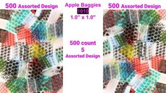 500 Apple Baggies 1010 1″ x 1″ PREMIUM RANDOM MIX 5+ STYLES (5 packs x 100)