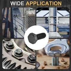 uxcell 3Pcs M8-1.25 x 20mm Left Hand Hex Head Bolt, Black x