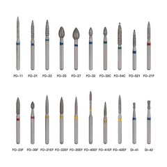 100 Types Dental FG Diamond Burs For High Speed Handpiece Friction Grip 50pcs