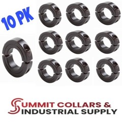 1-1/8” Bore DOUBLE SPLIT (10 PCS) STEEL NEW CLAMPING SHAFT COLLAR BLACK OXIDE