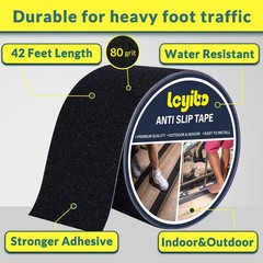 Anti Slip Tape, 4 Inch x 42 Ft Grip Tape for Stairs Outdoor/Indoor, Waterproof N