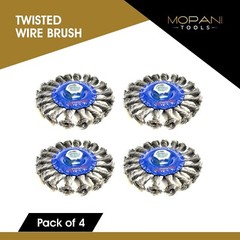 4PC 4″ Twist Knot Wire Cup Wheel Brush 5/8″-11 Arbor Rust Removal Angle Grinders