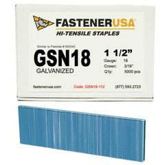 1-1/2″ LEG x 3/16″ CROWN 18GA GALV GSN18 STAPLES 5,000ct | GSN18-112