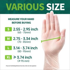 Supmedic Vinyl Disposable Exam Gloves, Clear 4 X-Large, 100 X-large (Clear)