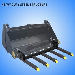 42″ Clamp on Heavy Duty Debris Fork for Tractor Skid Steer BucketsTrash Forks US