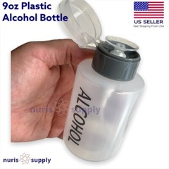 9oz Plastic Alcohol Bottle with Imprint Easy Squeeze with Cap Clear