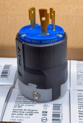 Eaton AHCL630P 30A 250V Blue Black Twist Lock Plug L6-30P Ultra Grip Industrial